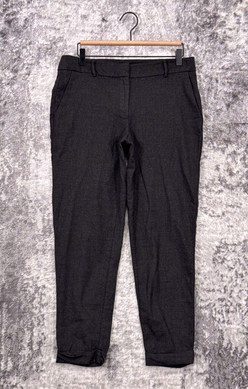 Eileen Fisher Pants 8 Womens Gray Wool Blend Tapered Leg Trouser